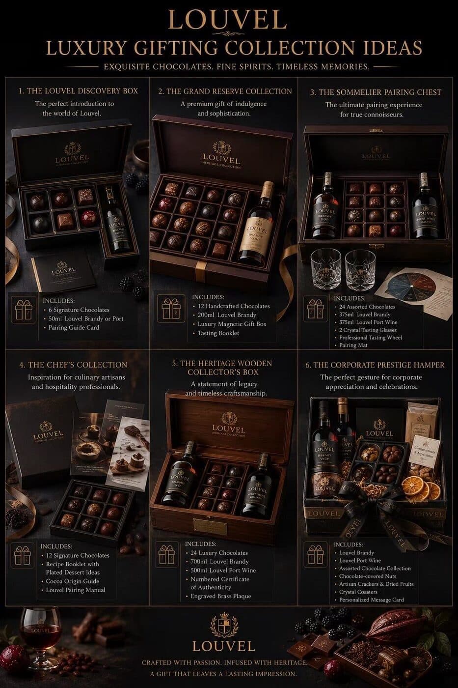 LOUVEL Luxury Gifting Collection Ideas — Discovery Box, Grand Reserve Collection, Sommelier Pairing Chest and more